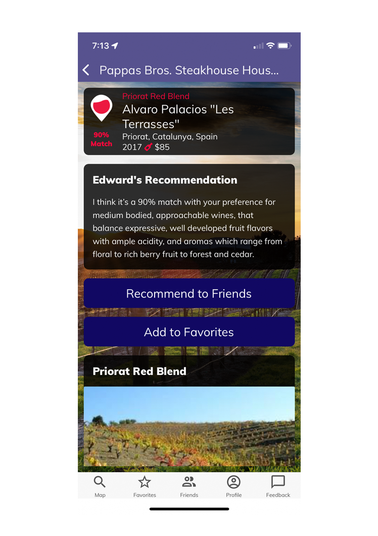 screenshot of My Wine Guide